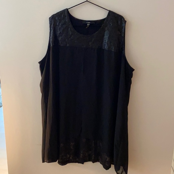 Black, sequinned shoulder dress with chiffon layer - Picture 1 of 10